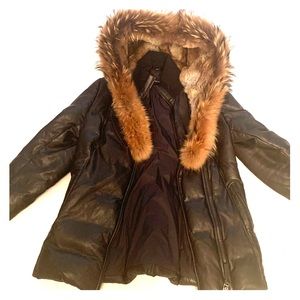 Leather Mackage Goose Down Coat Rare piece